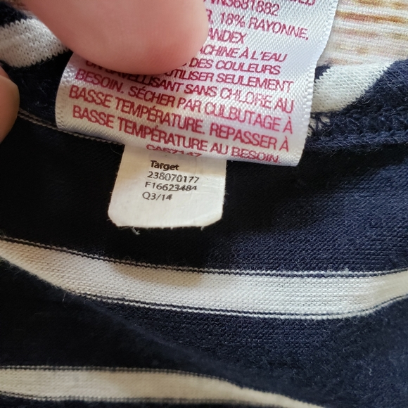 Merona Navy White Stripe Sleeveless Maxi Dress M - Picture 5 of 10